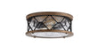 2-Light Flush Mount Ceiling Light - Modern Industrial Ceiling Light Fixture for Kitchen Hallway Bedroom, Matt Black+Wood Finish with Seeded Glass Cover Load image into Gallery viewer, 2-Light Flush Mount Ceiling Light - Modern Industrial Ceiling Light Fixture for Kitchen Hallway Bedroom, Matt Black+Wood Finish with Seeded Glass Cover