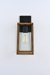 Wall Lights, Exterior Light Fixture, Clear Glass Garage Light, Modern Outdoor Lights Sconce with Waterproof, for Patio, E26 Socket Black+Wood Finish Load image into Gallery viewer, Wall Lights, Exterior Light Fixture, Clear Glass Garage Light, Modern Outdoor Lights Sconce with Waterproof, for Patio, E26 Socket Black+Wood Finish