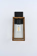 Wall Lights, Exterior Light Fixture, Clear Glass Garage Light, Modern Outdoor Lights Sconce with Waterproof, for Patio, E26 Socket Black+Wood Finish Load image into Gallery viewer, Wall Lights, Exterior Light Fixture, Clear Glass Garage Light, Modern Outdoor Lights Sconce with Waterproof, for Patio, E26 Socket Black+Wood Finish