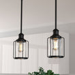 1 - Light Birdcage Shape Pendant Light, Matte Black Finish, Clear Glass Shade, E26 Base, UL Listed - LEDMyPlace Load image into Gallery viewer, 1 - Light Birdcage Shape Pendant Light, Matte Black Finish, Clear Glass Shade, E26 Base, UL Listed - LEDMyPlace