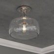 1 - Light Clear Glass Semi Flush Mount Light, Brushed Nickel Ceiling Light, E26 Base, UL Listed for Damp Location, 3 Years Warranty - LEDMyPlace Load image into Gallery viewer, 1 - Light Clear Glass Semi Flush Mount Light, Brushed Nickel Ceiling Light, E26 Base, UL Listed for Damp Location, 3 Years Warranty - LEDMyPlace