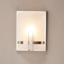 1-Light, Decorative ARC Wall Sconce Fixture, Brushed Nickel Finish with White glass shade, Dim: 9 1-Light, Decorative ARC Wall Sconce Fixture, Brushed Nickel Finish with White glass shade, Dim: 9