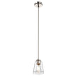 1 - Light Flared Shape Pendant Lighting Fixture with Clear Glass Shade, E26 Base, UL Listed for Damp Location - LEDMyPlace Load image into Gallery viewer, 1 - Light Flared Shape Pendant Lighting Fixture with Clear Glass Shade, E26 Base, UL Listed for Damp Location - LEDMyPlace
