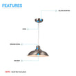 1 - Light Industrial Style Pendant Light Fixture, Trumpet Shape, E26 Base, Brushed Nickel Finish, UL Listed - LEDMyPlace Load image into Gallery viewer, 1 - Light Industrial Style Pendant Light Fixture, Trumpet Shape, E26 Base, Brushed Nickel Finish, UL Listed - LEDMyPlace