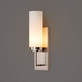 1-Light, LED Wall Sconce Light, Brushed Nickel with Opal Glass Shade, Decorative Wall Lamp, Hallway Light Fixtures, Dim: W4.6 1-Light, LED Wall Sconce Light, Brushed Nickel with Opal Glass Shade, Decorative Wall Lamp, Hallway Light Fixtures, Dim: W4.6