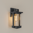 1 - Light Outdoor Wall Sconce, Matte Black, Clear Seeded Glass Shade, Outdoor Lighting Modern, Front Porch Décor, E26 Bulb, Patio Decor - LEDMyPlace Load image into Gallery viewer, 1 - Light Outdoor Wall Sconce, Matte Black, Clear Seeded Glass Shade, Outdoor Lighting Modern, Front Porch Décor, E26 Bulb, Patio Decor - LEDMyPlace