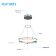 1 - Ring, Modern Nature White LED Pendant Light, 29W, 3000K, 1532LM, Dimmable, Diameter 17.7''×55'' - LEDMyPlace Load image into Gallery viewer, 1 - Ring, Modern Nature White LED Pendant Light, 29W, 3000K, 1532LM, Dimmable, Diameter 17.7''×55'' - LEDMyPlace