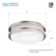 12 Inch Dimmable LED Flush Mount Ceiling Lights, Double Ring, 18W 1050LM, 3000K/4000K /5000K Changeable Ceiling Lights, Brushed Nickel Finish Ceiling Lamp For Kitchen Hallway Bedroom Laundry - LEDMyPlace Load image into Gallery viewer, 12 Inch Dimmable LED Flush Mount Ceiling Lights, Double Ring, 18W 1050LM, 3000K/4000K /5000K Changeable Ceiling Lights, Brushed Nickel Finish Ceiling Lamp For Kitchen Hallway Bedroom Laundry - LEDMyPlace