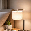 12.75″D x 23″H Modern Desk Lamp with White Linen Shade – Black or Brushed Nickel Finish - 2 Pack - LEDMyPlace Load image into Gallery viewer, 12.75″D x 23″H Modern Desk Lamp with White Linen Shade – Black or Brushed Nickel Finish - 2 Pack - LEDMyPlace