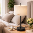 12.75″D x 23″H Modern Desk Lamp with White Linen Shade – Black or Brushed Nickel Finish - 2 Pack - LEDMyPlace Load image into Gallery viewer, 12.75″D x 23″H Modern Desk Lamp with White Linen Shade – Black or Brushed Nickel Finish - 2 Pack - LEDMyPlace