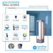 12W Modern LED Outdoor Wall Sconce Light, Silver Finish, Dimmable, ETL Listed - Wet Location - LEDMyPlace Load image into Gallery viewer, 12W Modern LED Outdoor Wall Sconce Light, Silver Finish, Dimmable, ETL Listed - Wet Location - LEDMyPlace