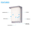 12W Rectangle Shape LED Outdoor Wall Sconce, Painted Silver Finish, White Acrylic Shade, ETL Listed - LEDMyPlace Load image into Gallery viewer, 12W Rectangle Shape LED Outdoor Wall Sconce, Painted Silver Finish, White Acrylic Shade, ETL Listed - LEDMyPlace