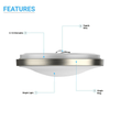 14 in. Round Brushed Nickel Dimmable Flush Mount Ceiling Light, Single Ring - 1750 Lumens - Power - 25W - 3 Color Switchable (3000K/4000K/5000K) - LEDMyPlace Load image into Gallery viewer, 14 in. Round Brushed Nickel Dimmable Flush Mount Ceiling Light, Single Ring - 1750 Lumens - Power - 25W - 3 Color Switchable (3000K/4000K/5000K) - LEDMyPlace