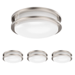 14 inch Dimmable LED Flush Mount Ceiling Lights, Double Ring, 25W,1750 Lumens, 3000K/4000K/5000K Switchable Ceiling Lights, Brushed Nickel Finish Steel, For Hallway Kitchen Stairwell, ETL Listed - LEDMyPlace Load image into Gallery viewer, 14 inch Dimmable LED Flush Mount Ceiling Lights, Double Ring, 25W,1750 Lumens, 3000K/4000K/5000K Switchable Ceiling Lights, Brushed Nickel Finish Steel, For Hallway Kitchen Stairwell, ETL Listed - LEDMyPlace