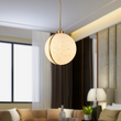 1 Light Mini Pendant Brass finish Hardware with Faux Alabaster, Pendant Lighting, E26 Base Load image into Gallery viewer, 1 Light Mini Pendant Brass finish Hardware with Faux Alabaster, Pendant Lighting, E26 Base