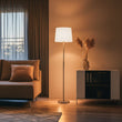 15" Dia x 59"H Modern Floor Lamp with White Linen Shade – Brushed Nickel Finish - 2 Pack - LEDMyPlace Load image into Gallery viewer, 15" Dia x 59"H Modern Floor Lamp with White Linen Shade – Brushed Nickel Finish - 2 Pack - LEDMyPlace