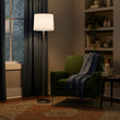 15" Dia x 59"H Modern Floor Lamp with White Linen Shade – Brushed Nickel Finish - 2 Pack - LEDMyPlace Load image into Gallery viewer, 15" Dia x 59"H Modern Floor Lamp with White Linen Shade – Brushed Nickel Finish - 2 Pack - LEDMyPlace