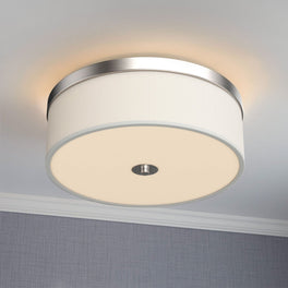 15 in. Drum Shape LED Flush Ceiling Mount Light, 20W, 4000K (Cool White), 2800LM Brushed Nickel Finish & Milky White Acrylic Shade, Hallway Light Fixtures 15 in. Drum Shape LED Flush Ceiling Mount Light, 20W, 4000K (Cool White), 2800LM Brushed Nickel Finish & Milky White Acrylic Shade, Hallway Light Fixtures