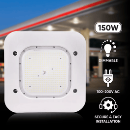 150W LED Canopy Light, 15600LM, 5700K, UL, Damp/Wet Locations, For Gas Stations, High Bay Carport, Indoor Parking, Underpasses, Loading Docks, Outdoor Area Light 150W LED Canopy Light, 15600LM, 5700K, UL, Damp/Wet Locations, For Gas Stations, High Bay Carport, Indoor Parking, Underpasses, Loading Docks, Outdoor Area Light