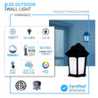 15W LED Outdoor Wall Sconce lighting Fixtures, 5000K (Daylight White), Textured Black Finish, 800 Lumens, ETL Listed - LEDMyPlace Load image into Gallery viewer, 15W LED Outdoor Wall Sconce lighting Fixtures, 5000K (Daylight White), Textured Black Finish, 800 Lumens, ETL Listed - LEDMyPlace
