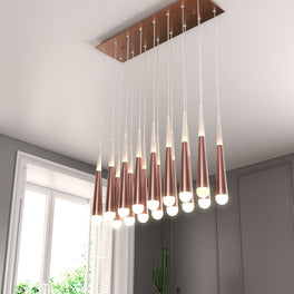 16-Light Chandelier, Industrial Hanging/ Suspension Light Fixture, 112W, 3000K(warm white), 5600LM, Island Pendant Light, Dimmable 16-Light Chandelier, Industrial Hanging/ Suspension Light Fixture, 112W, 3000K(warm white), 5600LM, Island Pendant Light, Dimmable