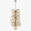 16 - Light Modern Glass Ball Bubble Chandelier New Brass Finish Hardware with Mercury Glass, E12 Base - LEDMyPlace Load image into Gallery viewer, 16 - Light Modern Glass Ball Bubble Chandelier New Brass Finish Hardware with Mercury Glass, E12 Base - LEDMyPlace