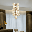 16 - Light Modern Glass Ball Bubble Chandelier New Brass Finish Hardware with Mercury Glass, E12 Base - LEDMyPlace Load image into Gallery viewer, 16 - Light Modern Glass Ball Bubble Chandelier New Brass Finish Hardware with Mercury Glass, E12 Base - LEDMyPlace