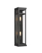 2-Light Wall Sconce, E12 Holder, 2X40W, Matte Black, Rectangular, Clear Glass Panels, 22 1/4" H x 5 1/2" W, Extends 6" from the wall Load image into Gallery viewer, 2-Light Wall Sconce, E12 Holder, 2X40W, Matte Black, Rectangular, Clear Glass Panels, 22 1/4" H x 5 1/2" W, Extends 6" from the wall