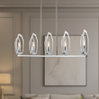 43.5 in. 5-Light Chrome and stainless steel Finish with Deco Candlestick Linear Chandelier for Dining Room Load image into Gallery viewer, 43.5 in. 5-Light Chrome and stainless steel Finish with Deco Candlestick Linear Chandelier for Dining Room