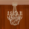 10-Light Traditional Beaded Candle Chandelier Wash Wood Finish with Blue Crystal ,E12 Base Load image into Gallery viewer, 10-Light Traditional Beaded Candle Chandelier Wash Wood Finish with Blue Crystal ,E12 Base