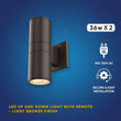 LED Outdoor Up & Down Lights With Remote, RGBW, Cylinder, 36WX2, AC100-277V, IP65, ETL CE RoSH Approval, Outdoor Wall Lights Load image into Gallery viewer, LED Outdoor Up & Down Lights With Remote, RGBW, Cylinder, 36WX2, AC100-277V, IP65, ETL CE RoSH Approval, Outdoor Wall Lights