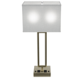 2 - Light Bedside Table Lamp With 1 - USB Charging Port, 2 - Switches, 2 - outlets, 28 inch, Brushed Nickel Finish, For Living Room, Dorm, Bedroom Lamp - LEDMyPlace Load image into Gallery viewer, 2 - Light Bedside Table Lamp With 1 - USB Charging Port, 2 - Switches, 2 - outlets, 28 inch, Brushed Nickel Finish, For Living Room, Dorm, Bedroom Lamp - LEDMyPlace