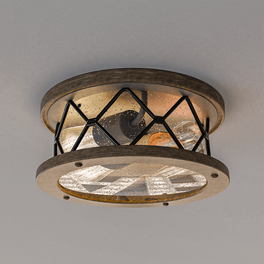 2-Light Flush Mount Ceiling Light - Modern Industrial Ceiling Light Fixture for Kitchen Hallway Bedroom, Matt Black+Wood Finish with Seeded Glass Cover 2-Light Flush Mount Ceiling Light - Modern Industrial Ceiling Light Fixture for Kitchen Hallway Bedroom, Matt Black+Wood Finish with Seeded Glass Cover