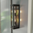 2 - Light Wall Sconce, E12 Holder, 2X40W, Matte Black, Rectangular, Clear Glass Panels, 22 1/4" H x 5 1/2" W, Extends 6" from the wall - LEDMyPlace Load image into Gallery viewer, 2 - Light Wall Sconce, E12 Holder, 2X40W, Matte Black, Rectangular, Clear Glass Panels, 22 1/4" H x 5 1/2" W, Extends 6" from the wall - LEDMyPlace