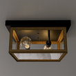 2 - Light Wood Frame Flush Mount Ceiling Light with Black Sockets - LEDMyPlace Load image into Gallery viewer, 2 - Light Wood Frame Flush Mount Ceiling Light with Black Sockets - LEDMyPlace