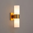 2 - Lights, Wall Sconce with White Glass Shade, Brushed Brass Finish, Dim: L13.5"xW4.45"xE5", Hallway Light Fixtures - LEDMyPlace Load image into Gallery viewer, 2 - Lights, Wall Sconce with White Glass Shade, Brushed Brass Finish, Dim: L13.5"xW4.45"xE5", Hallway Light Fixtures - LEDMyPlace