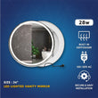 24 Inch Round LED Lighted Bathroom Vanity Mirror with Shelf, Touch Switch, Defogger and CCT Remembrance, CRI 90+, Raven Round Style - LEDMyPlace Load image into Gallery viewer, 24 Inch Round LED Lighted Bathroom Vanity Mirror with Shelf, Touch Switch, Defogger and CCT Remembrance, CRI 90+, Raven Round Style - LEDMyPlace