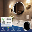 24 Inch Round LED Lighted Bathroom Vanity Mirror with Shelf, Touch Switch, Defogger and CCT Remembrance, CRI 90+, Raven Round Style - LEDMyPlace Load image into Gallery viewer, 24 Inch Round LED Lighted Bathroom Vanity Mirror with Shelf, Touch Switch, Defogger and CCT Remembrance, CRI 90+, Raven Round Style - LEDMyPlace