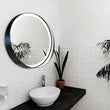 24 Inch Round LED Lighted Bathroom Vanity Mirror with Shelf, Touch Switch, Defogger and CCT Remembrance, CRI 90+, Raven Round Style - LEDMyPlace Load image into Gallery viewer, 24 Inch Round LED Lighted Bathroom Vanity Mirror with Shelf, Touch Switch, Defogger and CCT Remembrance, CRI 90+, Raven Round Style - LEDMyPlace
