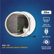 24 Inch Round LED Lighted Bathroom Vanity Mirror with Shelf, Touch Switch, Defogger and CCT Remembrance, CRI 90+, Raven Round Style - LEDMyPlace Load image into Gallery viewer, 24 Inch Round LED Lighted Bathroom Vanity Mirror with Shelf, Touch Switch, Defogger and CCT Remembrance, CRI 90+, Raven Round Style - LEDMyPlace