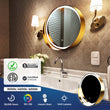 24 Inch Round LED Lighted Bathroom Vanity Mirror with Shelf, Touch Switch, Defogger and CCT Remembrance, CRI 90+, Raven Round Style - LEDMyPlace Load image into Gallery viewer, 24 Inch Round LED Lighted Bathroom Vanity Mirror with Shelf, Touch Switch, Defogger and CCT Remembrance, CRI 90+, Raven Round Style - LEDMyPlace