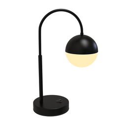 26 in. Black Arc Table Lamp with Black/White Sphere Shade, Material Iron & glass, E26 1 x 60W (Bulb Not Included) 26 in. Black Arc Table Lamp with Black/White Sphere Shade, Material Iron & glass, E26 1 x 60W (Bulb Not Included)