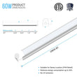T8 8ft Integrated LED Tube Light 60W V - Shape 5000K Daylight White, Frosted, 8 Foot Plug and Play Linkable LED Shop Lights, Damp Location - LEDMyPlace Load image into Gallery viewer, T8 8ft Integrated LED Tube Light 60W V - Shape 5000K Daylight White, Frosted, 8 Foot Plug and Play Linkable LED Shop Lights, Damp Location - LEDMyPlace