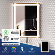 Frontlit/Backlit LED Lighted Bathroom Vanity Mirror with Frame, Anti-Fog, Touch Button, CRI 90+, Adjustable CCT & Memory, Magnum Style Load image into Gallery viewer, Frontlit/Backlit LED Lighted Bathroom Vanity Mirror with Frame, Anti-Fog, Touch Button, CRI 90+, Adjustable CCT & Memory, Magnum Style