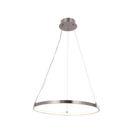 35W LED Round Pendant Light, 3000K (Warm White), 2000 Lumens, Brushed Nickel Finish and White Acrylic Shade, ETL Listed 35W LED Round Pendant Light, 3000K (Warm White), 2000 Lumens, Brushed Nickel Finish and White Acrylic Shade, ETL Listed
