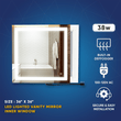 36 in. X 36 in. LED Lighted Bathroom Vanity Mirror, Anti Fog, CRI 90+, Adjustable Color Temperature & Remembrance, Makeup Mirror, Touch Button, Inner Window Style - LEDMyPlace Load image into Gallery viewer, 36 in. X 36 in. LED Lighted Bathroom Vanity Mirror, Anti Fog, CRI 90+, Adjustable Color Temperature & Remembrance, Makeup Mirror, Touch Button, Inner Window Style - LEDMyPlace