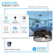 3-Lights Cage Style Flush Mount Fixture, Drum Shape, E26 Base, UL Listed, 3 Years Warranty Load image into Gallery viewer, 3-Lights Cage Style Flush Mount Fixture, Drum Shape, E26 Base, UL Listed, 3 Years Warranty
