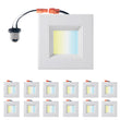 4" Square LED Downlight, 10W, 5CCT Changeable: 2700K/3000K/3500K/4000K/5000K, 120V AC, Baffle Aluminum Trim, Damp Rated Load image into Gallery viewer, 4" Square LED Downlight, 10W, 5CCT Changeable: 2700K/3000K/3500K/4000K/5000K, 120V AC, Baffle Aluminum Trim, Damp Rated