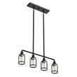 4 - Lights Linear Pendant Light with Clear Glass Shades, Matte Black Finish, UL Listed for Damp Location, E26 Base - LEDMyPlace Load image into Gallery viewer, 4 - Lights Linear Pendant Light with Clear Glass Shades, Matte Black Finish, UL Listed for Damp Location, E26 Base - LEDMyPlace