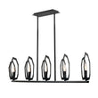 43.5 in. 5 - Light Matte Black Finish with Deco Candlestick Linear Chandelier for Dining Room - LEDMyPlace Load image into Gallery viewer, 43.5 in. 5 - Light Matte Black Finish with Deco Candlestick Linear Chandelier for Dining Room - LEDMyPlace